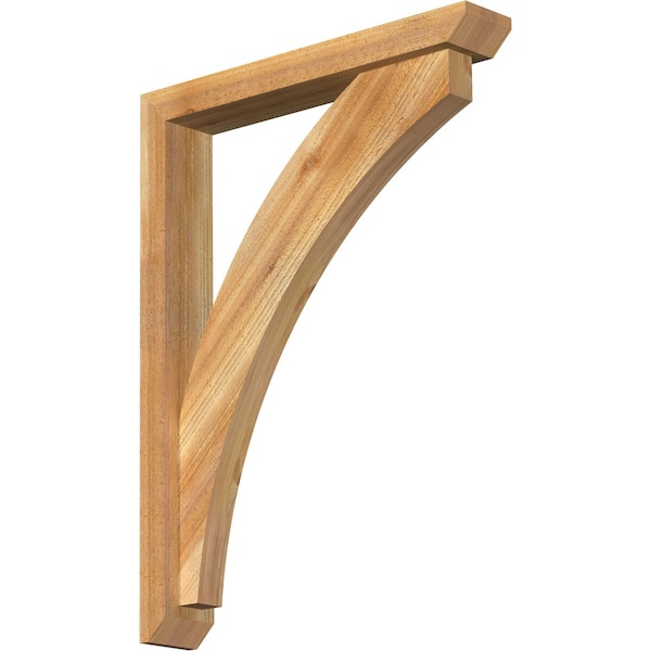 Ekena Millwork Thorton Slat Rough Sawn Bracket w/ Offset Brace, Western Red Cedar, 4"W x 24"D x 32"H BKT0402X24X32THR06RWR - main